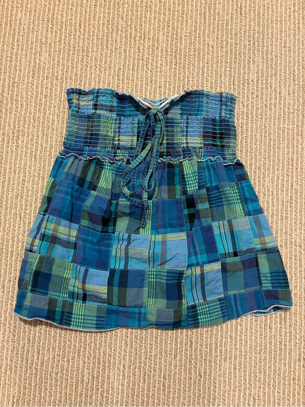 Arizona Jean Company Blue & Green Plaid Halter Top
